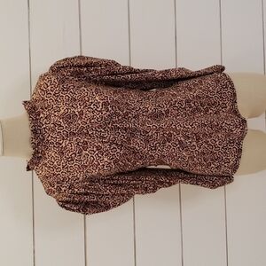 NWT Cece 1xl cheetah print puff sleeve top blouse